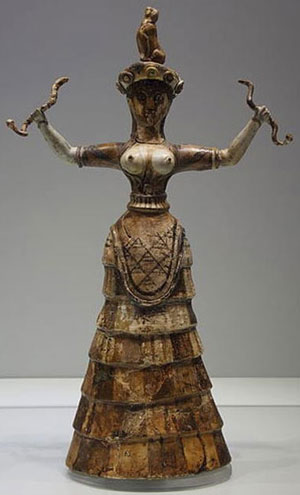 History of Underwear - Minoan snake goddess